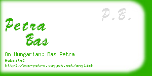 petra bas business card